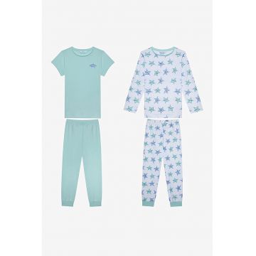 Set de pijama de bumbac cu imprimeu - 4 piese