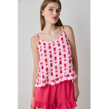 Top de pijama cu imprimeu