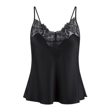 Top de pijama din satin si dantela
