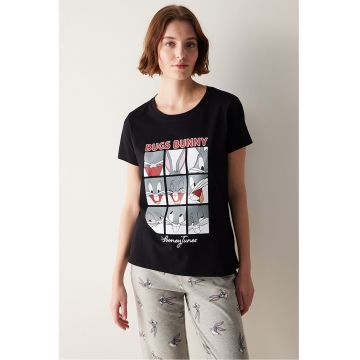 Bluza de pijama cu imprimeu Bugs Bunny