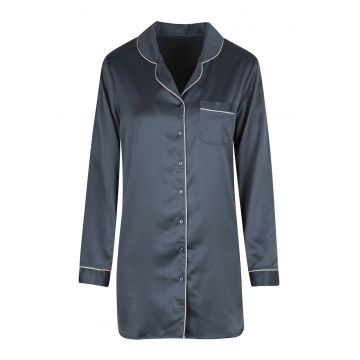 Camasa de noapte de satin cu maneci lungi