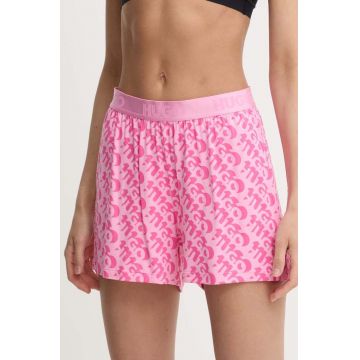 HUGO pantaloni scurti de pijama femei, culoarea roz