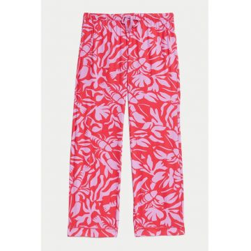 Pantaloni de pijama cu snur de ajustare si model