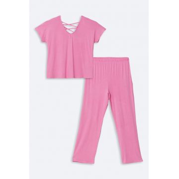 Pijama cu detaliu incrucisat