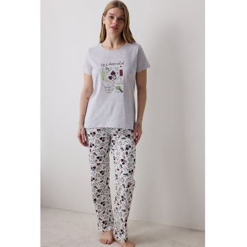 Pijama cu imprimeu