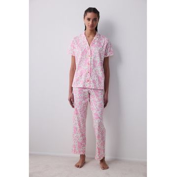 Pijama cu imprimeu si nasturi