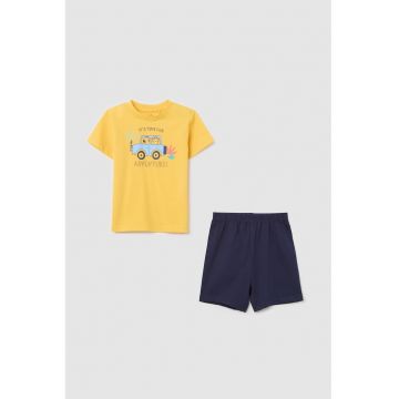 Pijama cu imprimeu si pantaloni scurti