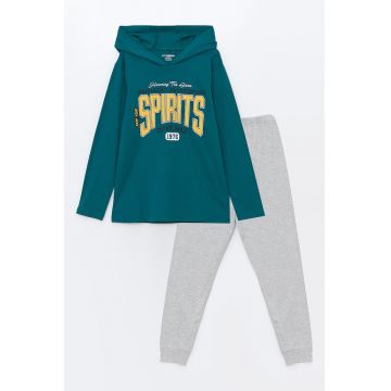 Pijama cu imprimeu text