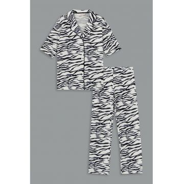 Pijama cu imprimeu zebra