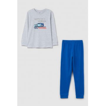 Pijama cu maneci lungi si imprimeu