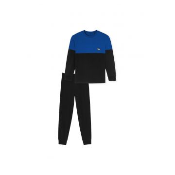 Pijama cu model colorblock