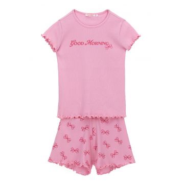 Pijama cu model - maneci scurte si terminatii valurite