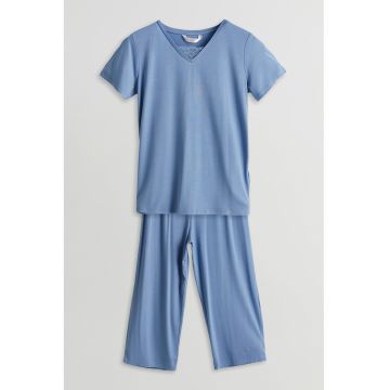 Pijama cu model uni si maneci scurte