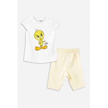 Pijama cu pantaloni scurti - din bumbac - cu imprimeu