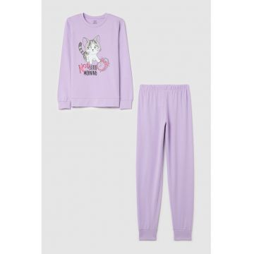 Pijama de bumbac cu model grafic