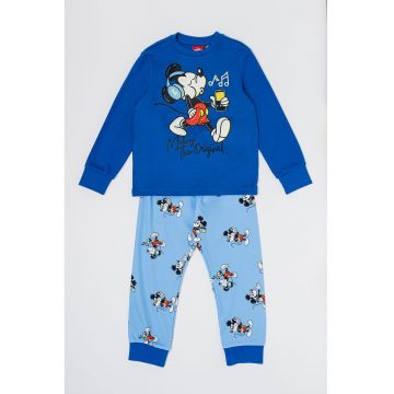 Pijama de bumbac cu model Mickey Mouse