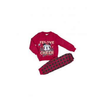 Pijama de bumbac cu tematica de Craciun -  Festiv cheer - Rosu - 122 CM - 7 ani