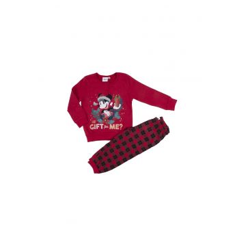 Pijama de bumbac cu tematica de Craciun Gift for me -  Rosu inchis - 128 cm - 8 ani