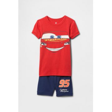 Pijama de bumbac organic cu pantaloni scurti