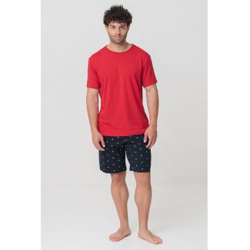 Pijama din amestec de bumbac cu pantaloni scurti
