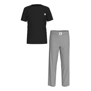Pijama din amestec de bumbac organic cu maneci scurte