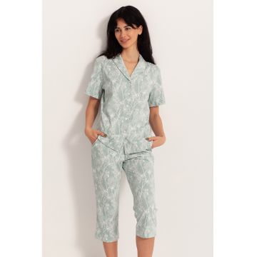 Pijama din amestec de modal cu imprimeu floral