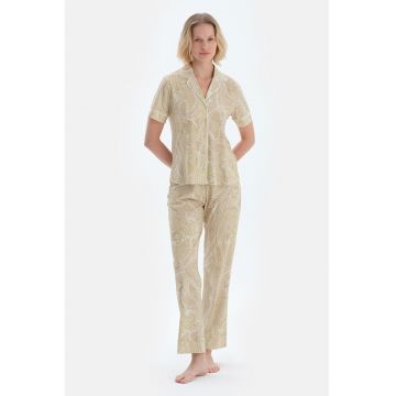 Pijama din amestec de modal cu model grafic