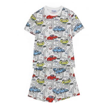 Pijama din bumbac cu imprimeu