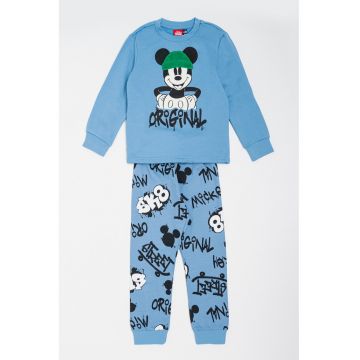 Pijama din bumbac cu imprimeu Mickey Mouse