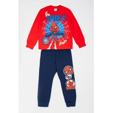 Pijama din bumbac cu imprimeu Spiderman