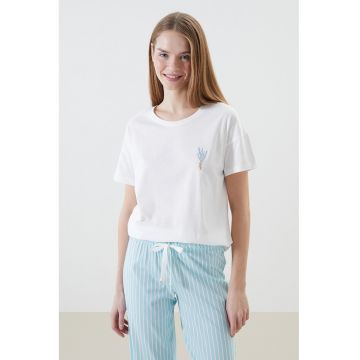 Pijama din bumbac cu model