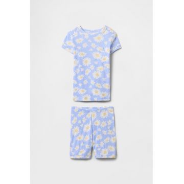 Pijama din bumbac organic cu pantaloni scurti