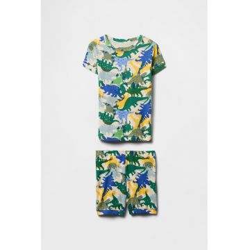Pijama din bumbac organic cu pantaloni scurti