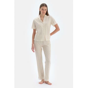 Pijama din bumbac si modal cu model