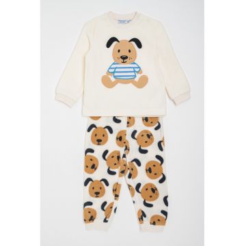Pijama din fleece cu imprimeu animale