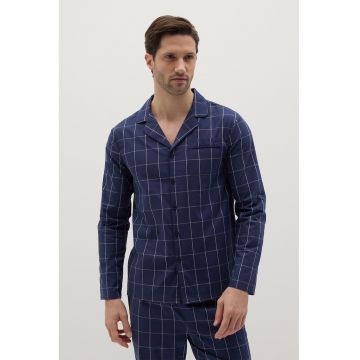 Pijama in carouri cu maneci lungi