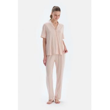 Pijama in dungi din amestec de bumbac