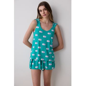 Pijama lejera cu imprimeu buline - fara maneci