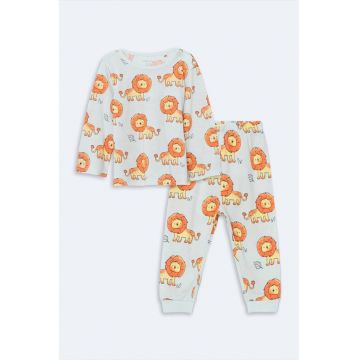 Pijama lunga cu imprimeu grafic