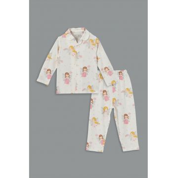 Pijama lunga cu imprimeu grafic