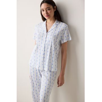 Pijama lunga cu imprimeu