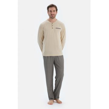 Pijama lunga cu maneci raglan