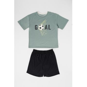 Pijama scurta cu text