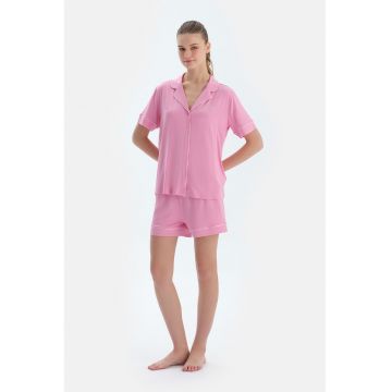 Pijama scurta cu vipusca contrastanta