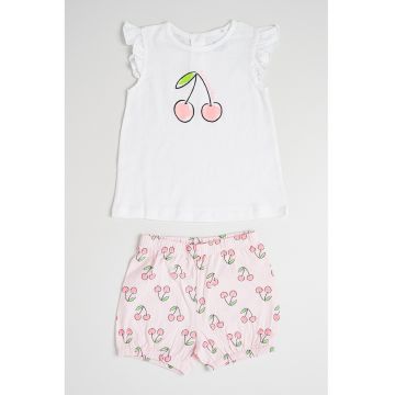 Pijama scurta din bumbac cu imprimeu