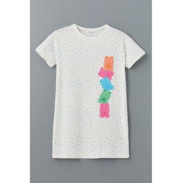 Rochie de seara din bumbac cu imprimeu