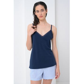 Top de pijama din amestec de modal cu decolteu in V