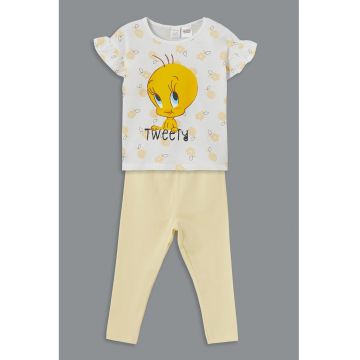 Pantaloni de pijama din bumbac cu imprimeu cu desene animate