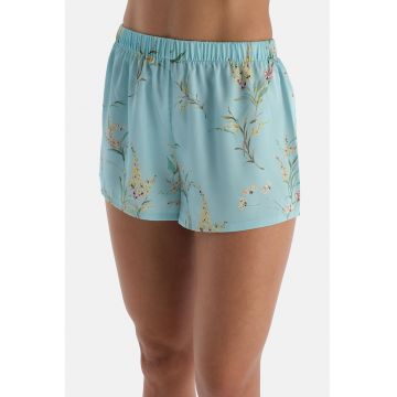 Pantaloni de pijama din satin cu model floral
