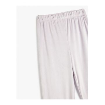 Pantaloni lungi de pijama cu talie elastica